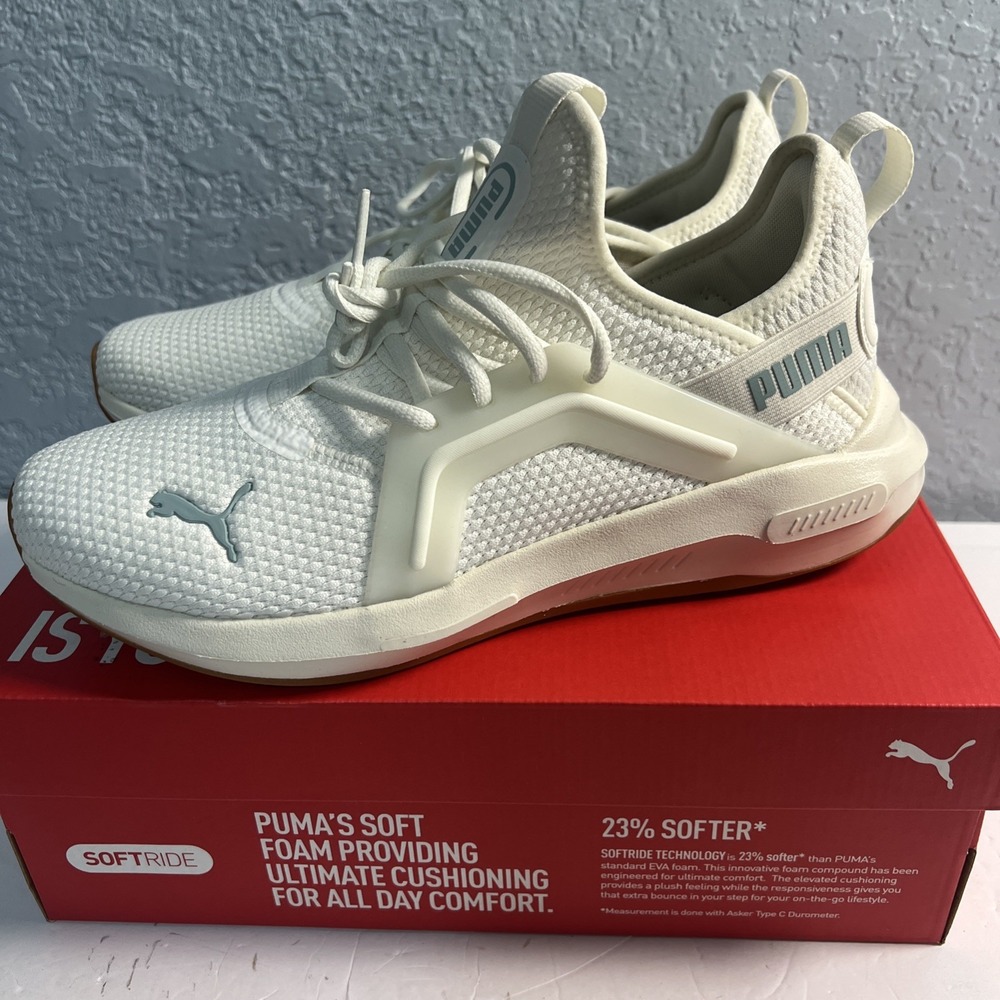 Puma‎ - Womens Softride Enzo Size 10 Shoes, Color Warm White/Modern Mint